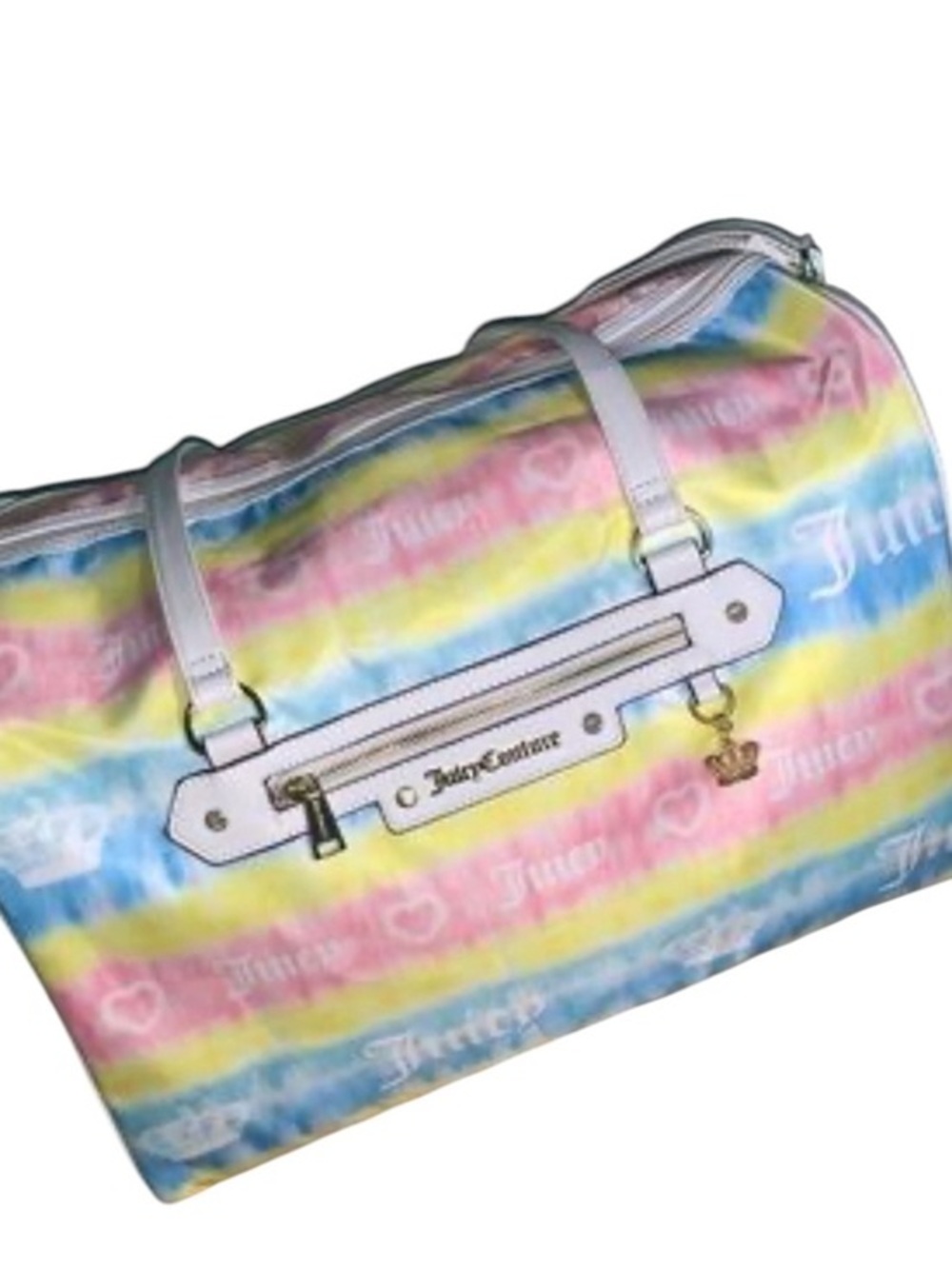Juicy Couture Pastel Stripe Weekender Travel Tote Bag